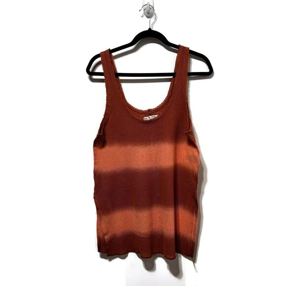 Free People Women's Joni Maxi Cotton Sleeveless Tunic Tank Top Size M In Orange - Picture 4 of 9